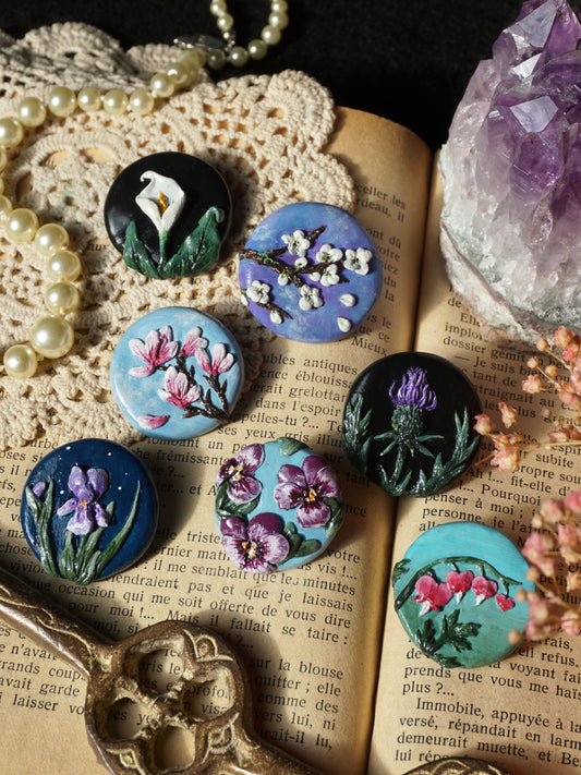 Broches "Jardin printanier"