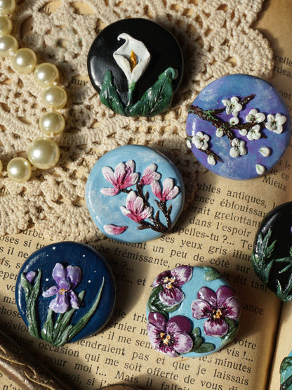 Broches "Jardin printanier"