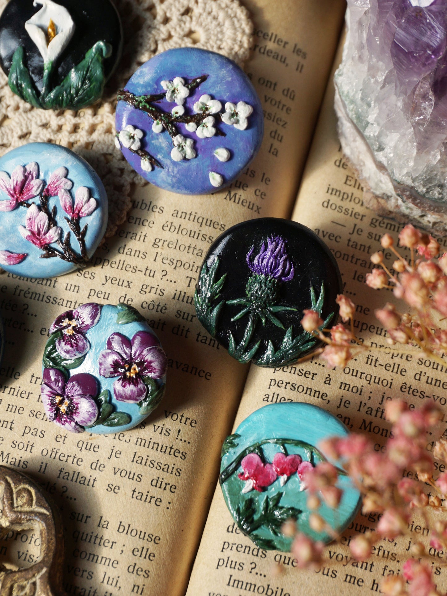 Broches "Jardin printanier"